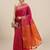 pink pink & golden ethnic motifs silk blend saree