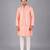 Peach pink woven cotton silk Men Kurta Set