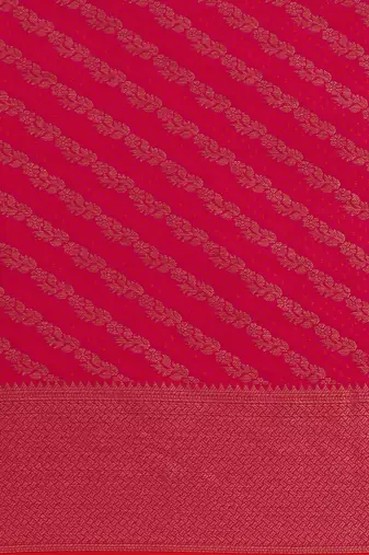 pink pink & golden ethnic motifs silk blend saree