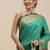 blue blue & golden ethnic motifs silk blend saree
