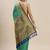 blue blue & golden ethnic motifs silk blend saree