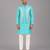 Aqua blue woven cotton silk Men Kurta Set
