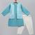 Aqua blue woven cotton silk Men Kurta Set