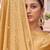 gold gold-toned beads and stones embellished satin designer saree