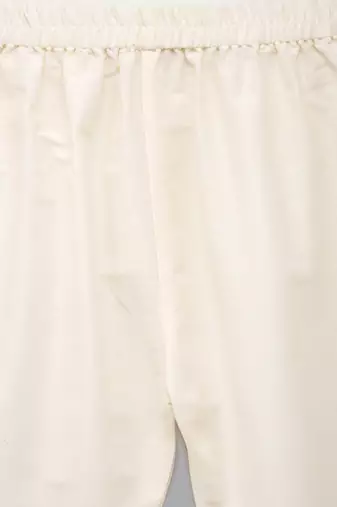 Pastel yellow woven cotton silk Men Kurta Set