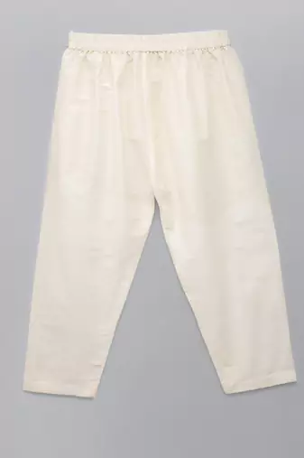Pastel yellow woven cotton silk Men Kurta Set