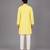 Pastel yellow woven cotton silk Men Kurta Set