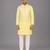 Pastel yellow woven cotton silk Men Kurta Set