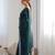 teal embroidered sequinned net saree