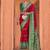 red red & green ethnic motifs printed silk blend patola saree