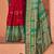 red red & green ethnic motifs printed silk blend patola saree