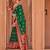 green green & red printed silk blend patola saree