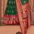 green green & red printed silk blend patola saree