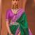 green green & purple ethnic motifs woven design zari patola saree