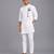 White flag printed cotton Men Kurta Set