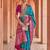 blue blue & pink ethnic motifs printed silk blend patola saree