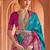 blue blue & pink ethnic motifs printed silk blend patola saree