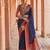 navy_blue navy blue & red woven design zari silk blend patola saree