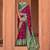burgundy burgundy & green woven design zari silk blend patola saree
