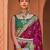 burgundy burgundy & green woven design zari silk blend patola saree