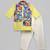lime yellow printed cotton silk kurta set for men