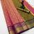 pink checkered banarasi silk blend saree