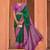 green green & pink zari ethnic woven design patola saree