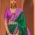 green green & pink zari ethnic woven design patola saree