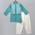 Aqua blue cotton silk Men Kurta Set
