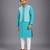 Aqua blue cotton silk Men Kurta Set