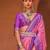 pink pink & gold-toned ethnic woven design zari patola saree