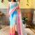 blue blue ethnic motifs embroidered sequinned detailed poly georgette saree