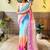 blue blue ethnic motifs embroidered sequinned detailed poly georgette saree
