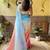 blue blue ethnic motifs embroidered sequinned detailed poly georgette saree