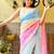 blue blue ethnic motifs embroidered sequinned detailed poly georgette saree
