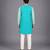Teal multicolor cotton silk Men Kurta Set