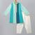 Teal multicolor cotton silk Men Kurta Set