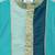 Teal multicolor cotton silk Men Kurta Set