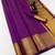 purple checkered banarasi silk blend saree
