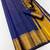 blue checkered banarasi silk blend saree