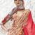beige beige & red floral banarasi saree