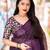 purple embellished sequinned linen saree