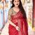 red woven design zari linen saree