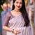 white embellished sequinned linen saree