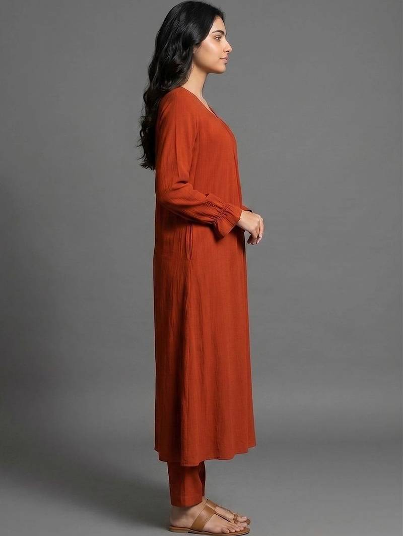 women regular kurta with trousers