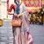 grey floral printed satin saree with unstitched blouse piece