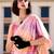 peach floral printed saree with blouse piece