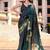 green floral printed saree