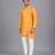 Marigold orange cotton silk Men Kurta Set