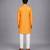 Marigold orange cotton silk Men Kurta Set